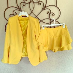 Zara Woman Canary Yellow Two Piece